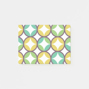 Retro Diamond in Circle Pattern Blue Green Gold Post-it Notes