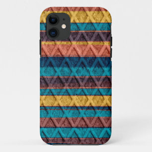Retro diamond rust metal stripes iPhone 11 case