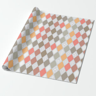 Retro Diamond Shape Pattern Wrapping Paper