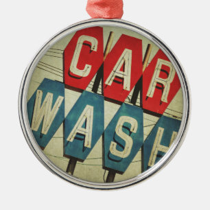 Retro Diamond Shaped Car Wash Sign Metal Ornament