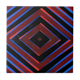 Retro diamond shapes pattern ceramic tile