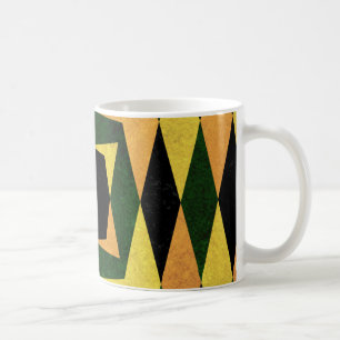 Retro diamond shapes pattern coffee mug