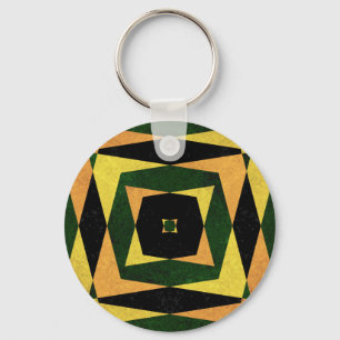Retro diamond shapes pattern key ring