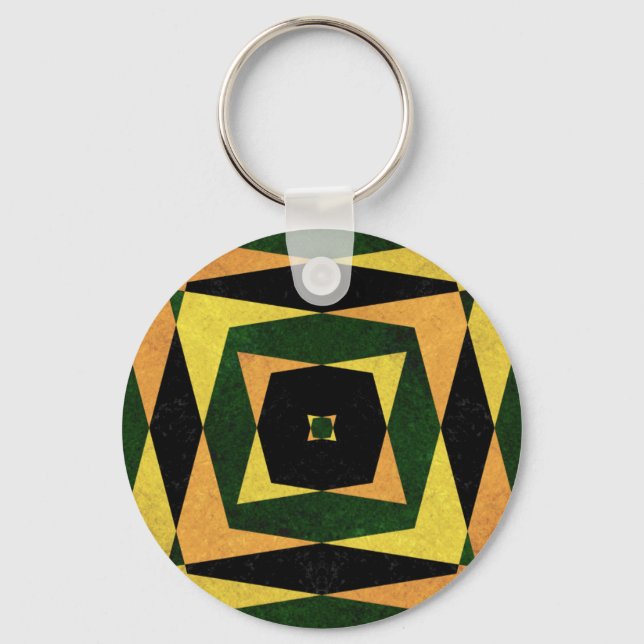 Retro diamond shapes pattern key ring (Front)