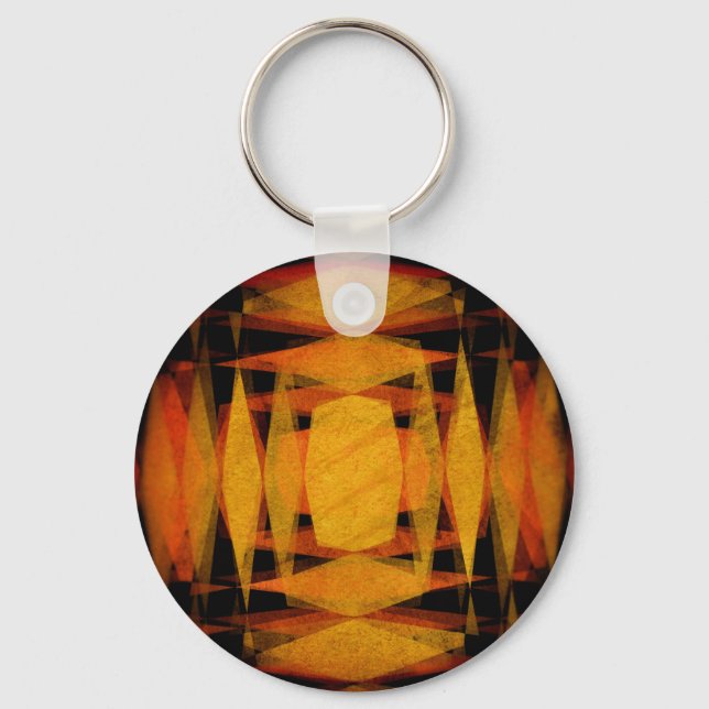 Retro diamond shapes pattern key ring (Front)