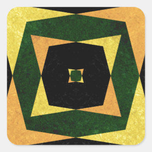 Retro diamond shapes pattern square sticker