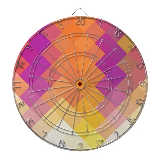 Retro Diamond Stripes Graphic design Dartboard (Front)