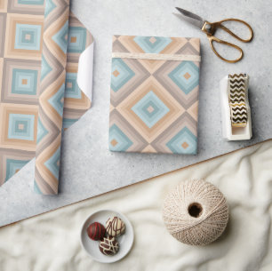 Retro Diamond Symmetrical Pattern Paper. Wrapping Paper