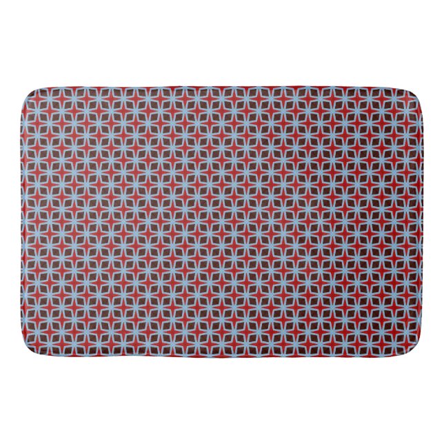 Retro Diamonds And Stars Bath Mat (Front)
