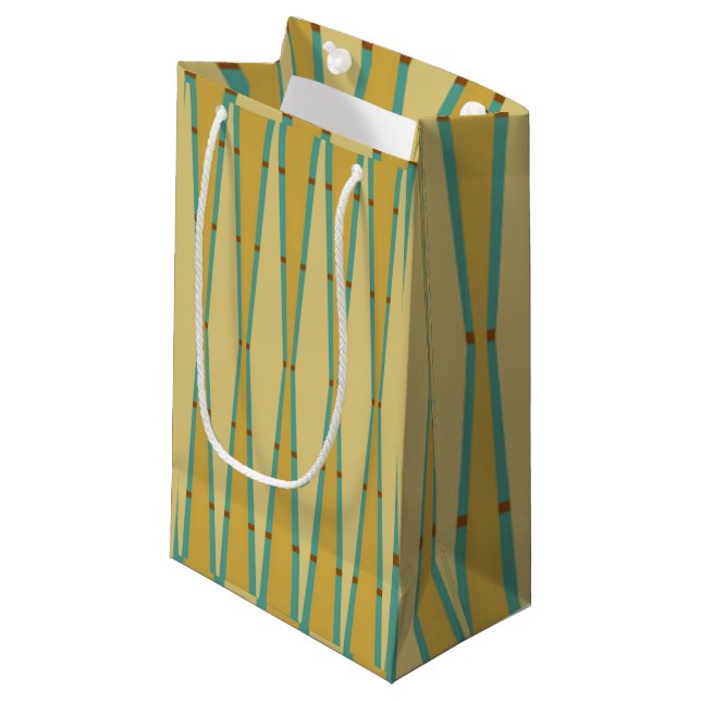 Retro Diamonds and Triangles  Small Gift Bag (Front Angled)