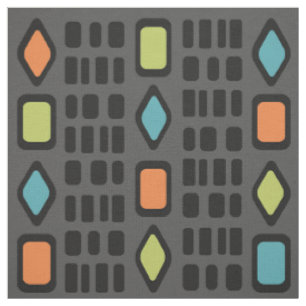 Retro Diamonds Rectangles Multicolored 5 Fabric