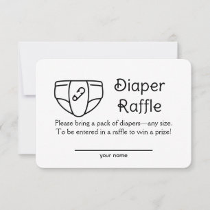 Retro Diaper Raffle Baby Shower Enclosure Card