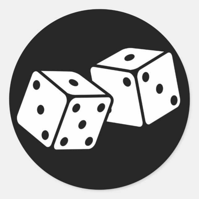 Retro Dice Classic Round Sticker (Front)