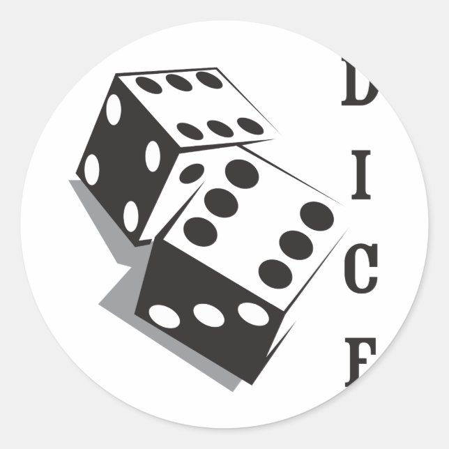 Retro Dice Classic Round Sticker (Front)