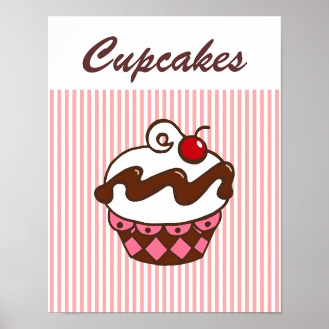 Retro Diner  Cupcake Poster (Front)