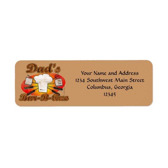 Retro Diner, Dad's Bar-B-Que Return Address Label