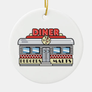 retro diner design ceramic tree decoration