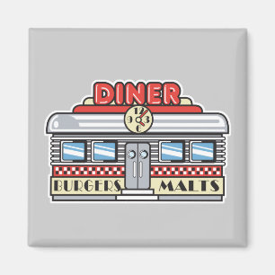 retro diner design magnet