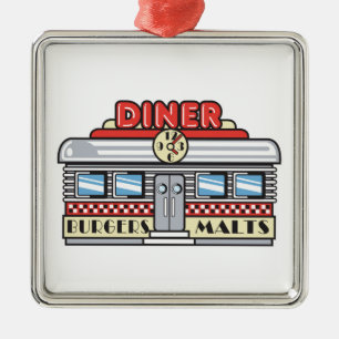 retro diner design metal tree decoration