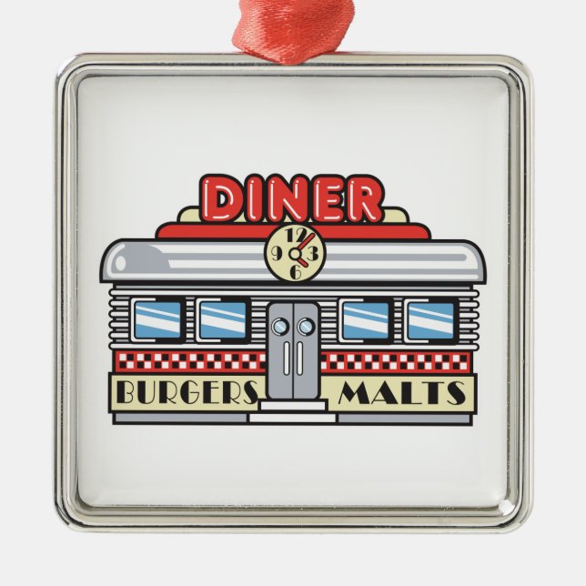 retro diner design metal tree decoration (Front)
