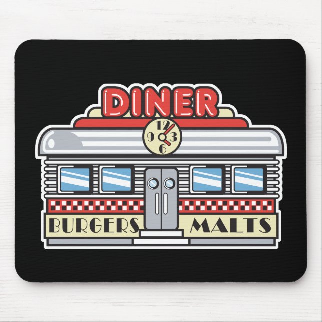 retro diner design mouse pad (Front)