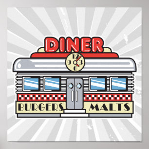 retro diner design poster