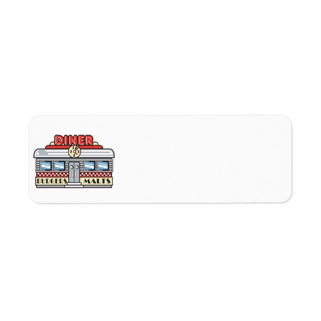 retro diner design return address label (Front)