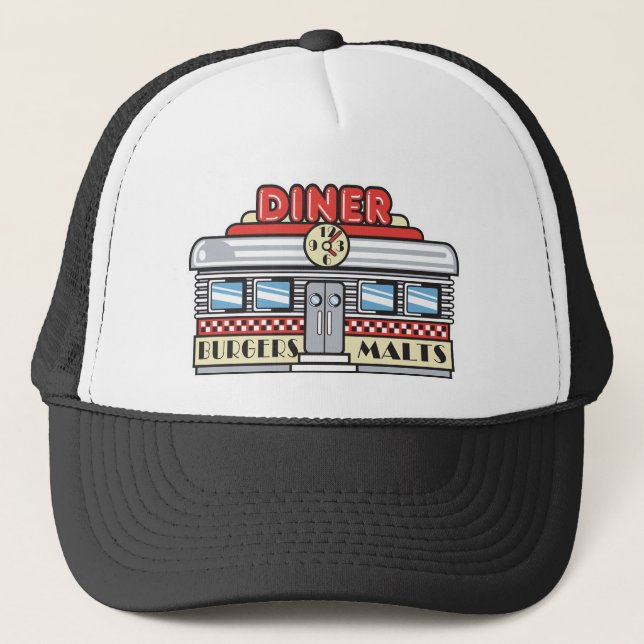 retro diner design trucker hat (Front)
