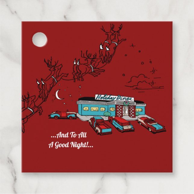 Retro Diner  Favour Tags (Front)