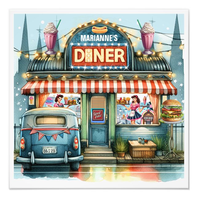 RETRO DINER FIFTIES PHOTO PRINT (Front)