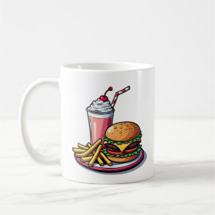 Retro Diner Food Graphic Coffee Mug
