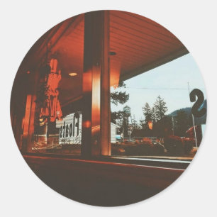Retro Diner in the Pacific Northwest Classic Round Sticker