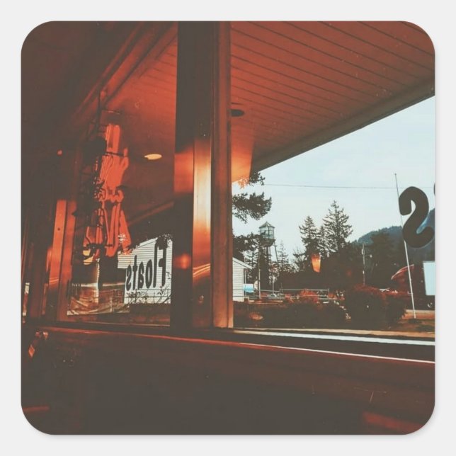  Retro Diner in the Pacific Northwest Square Sticker (Front)