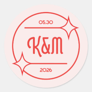 Retro Diner Inspired Wedding Invitation Sticker