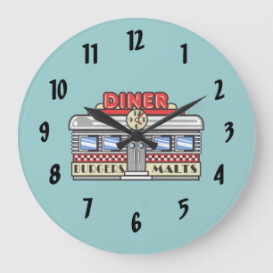 Retro DIner Large Clock