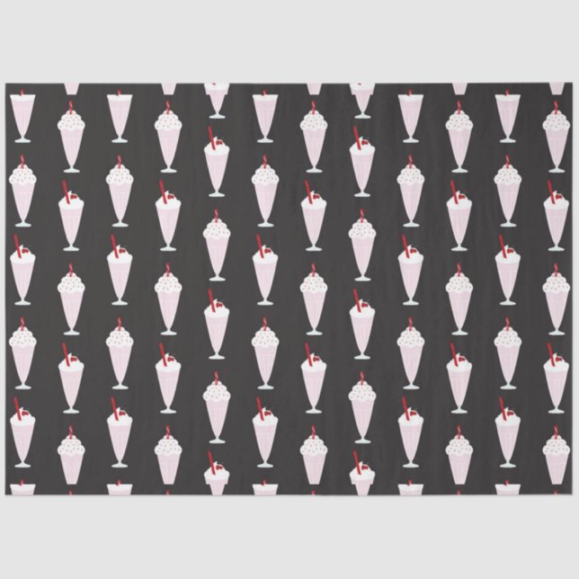 Retro Diner Milkshake Pattern Tissue Paper (Front)