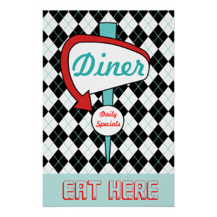 Retro Diner Sign Wall Art 