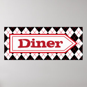 Retro Diner Sign Wall Art Poster 