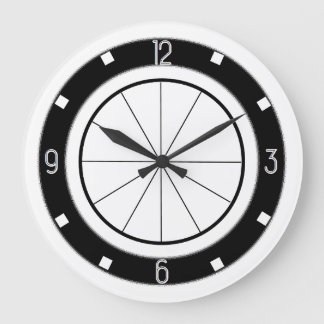 Retro Diner-Style kitchen clock (black and white)