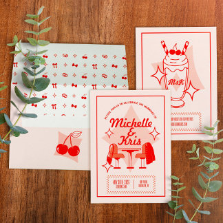 Retro Diner Wedding Invitation