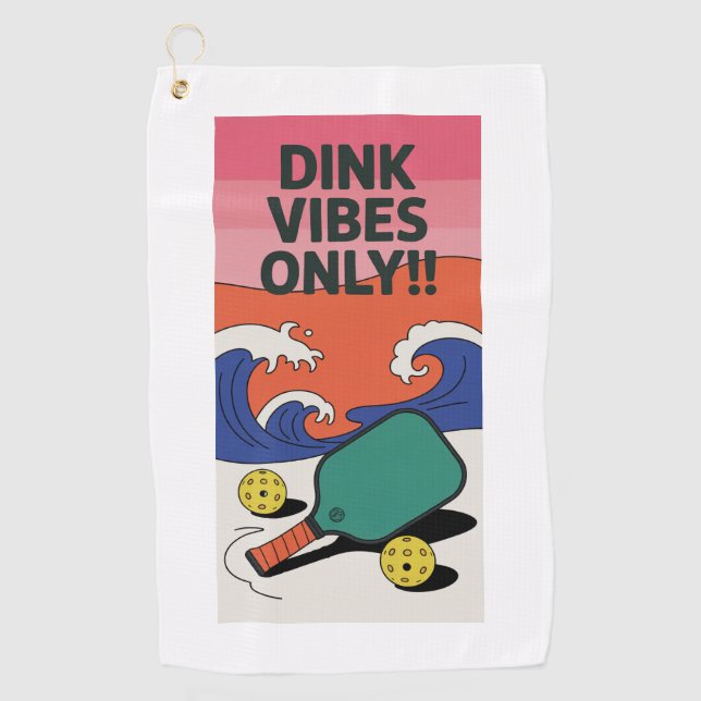Retro Dink Vibes Only!! Paddle Sports Towel (Front)