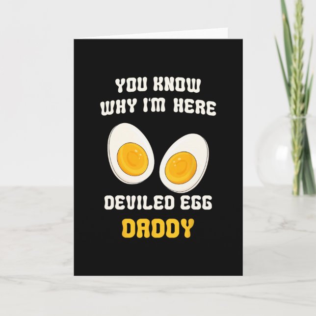 Retro Dinner You Know Why I'm Here Deviled Egg Dad Card (Front)