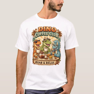 Retro Dino Coffee Club  T-Shirt
