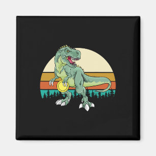 Retro Dino Dinosaur Golfer Gift T Rex Disc Golf  Magnet