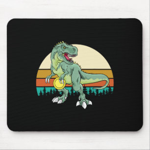 Retro Dino Dinosaur Golfer Gift T Rex Disc Golf  Mouse Pad