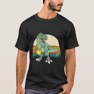 Retro Dino Dinosaur Golfer Gift T Rex Disc Golf T-Shirt