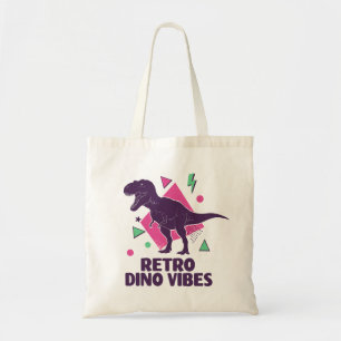Retro Dino Vibes – 80s Style T-Rex Tote Bag