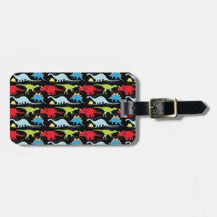 Retro Dino's Luggage Tag