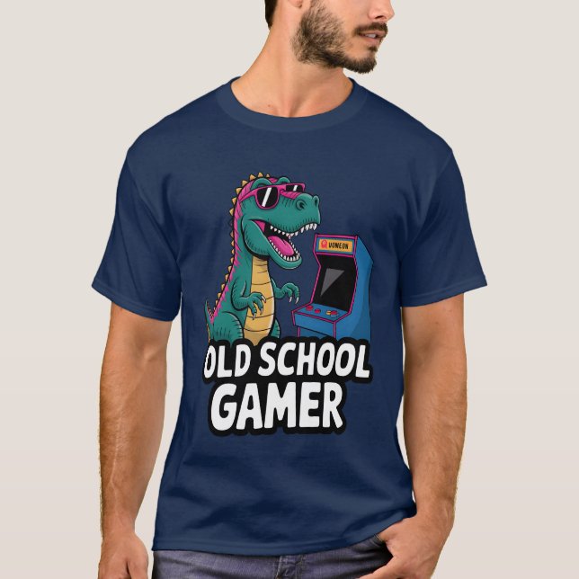 Retro Dinosaur Gamingee vintage friends T-Shirt (Front)