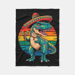 Retro dinosaur mexican party cinco de mayo sombrer fleece blanket